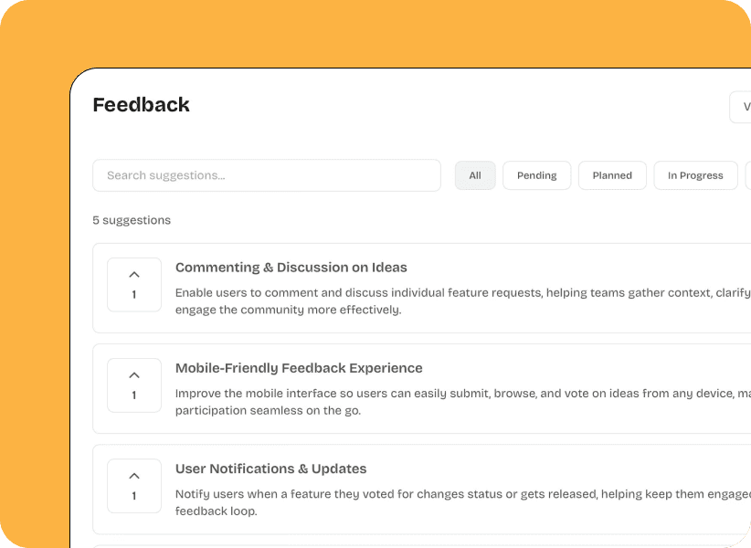 UserWants dashboard preview